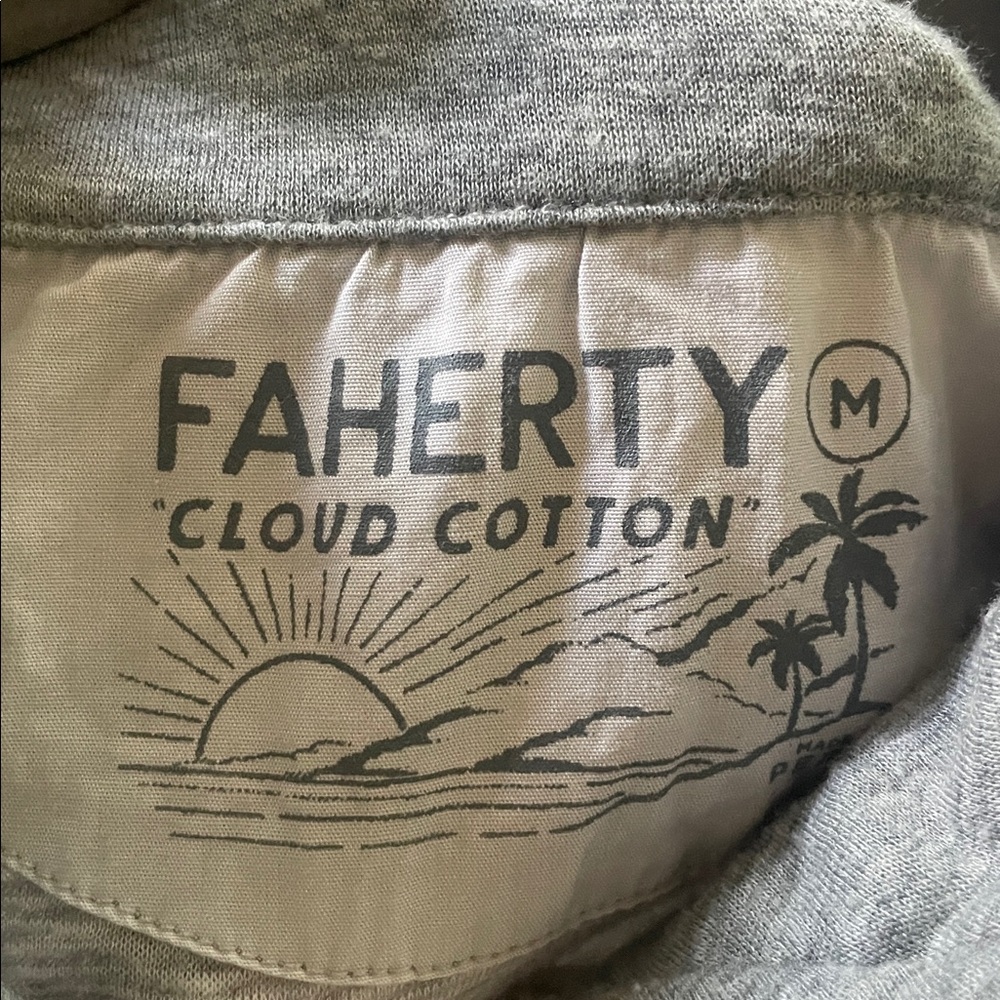 Faherty Cloud Cotton Half Zip - Size Medium - image 5